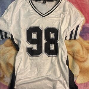 White and Black Sports Jersey with Number 98